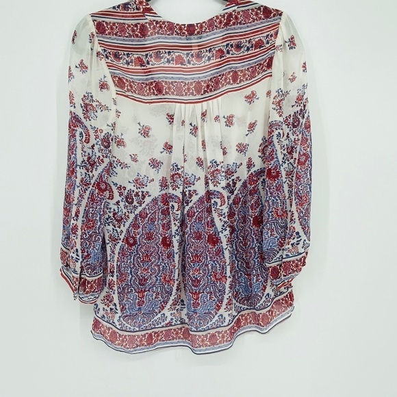 Joie | Fraizer Floral & Paisley Silk Boho Top Sz S - Picture 10 of 14